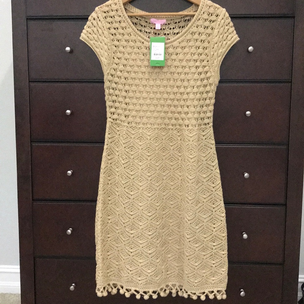 NWT Lilly Pulitzer Gold Sweater dress
